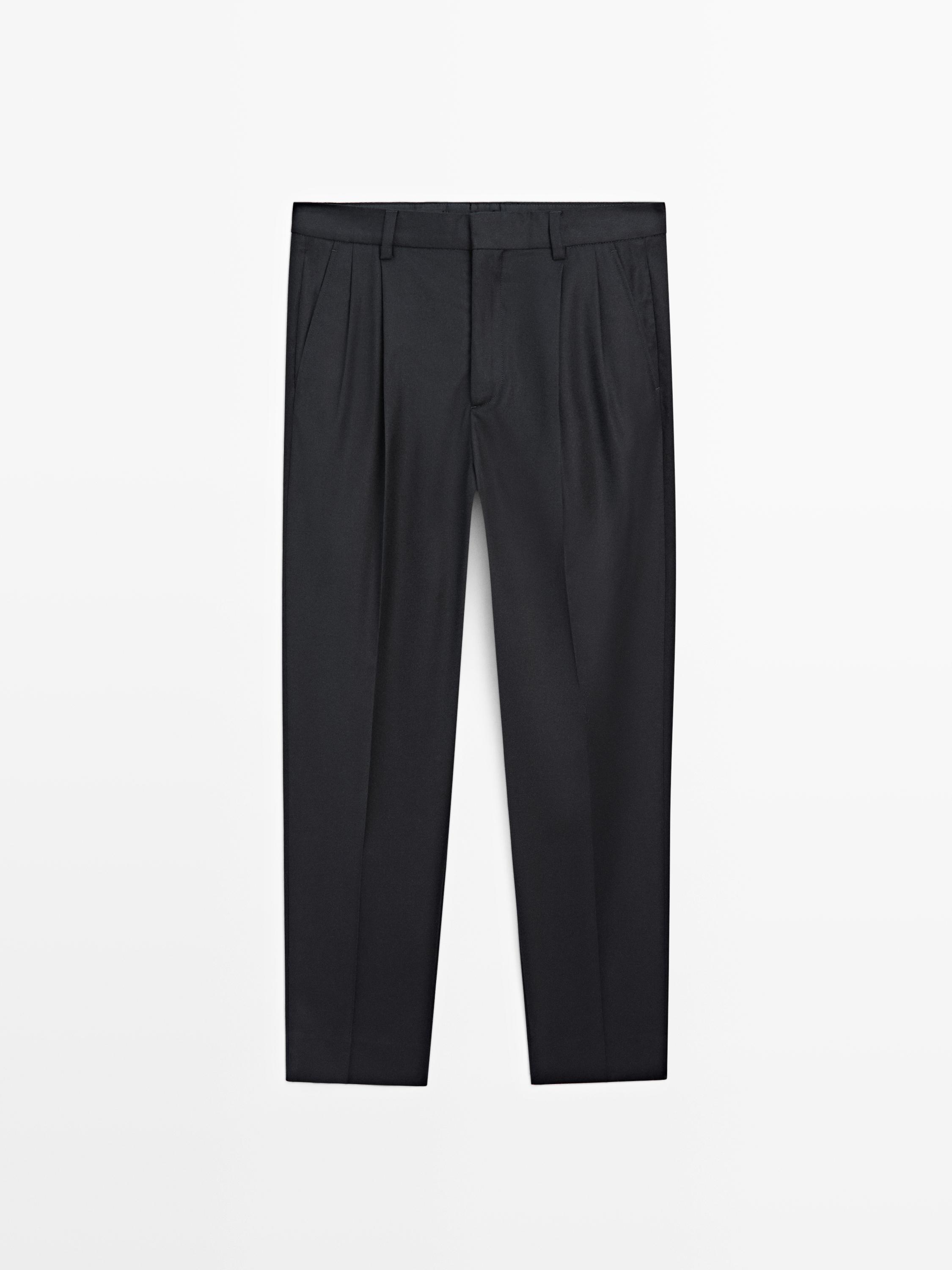 Pantalon à pinces en flanelle - LIMITED